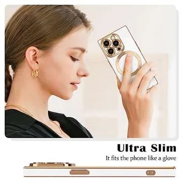 Newseego for iPhone 14 Pro Magnetic Case - Luxury Plating Edge Case