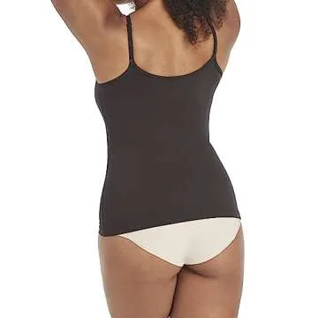 Maidenform Womens Long Length Cami, Firm Control Microfiber Smoothing Tank Shapewear-tops, Black, Medium US