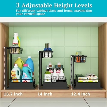 REALINN Under Sink Organizer - Adjustable & Multi-Use Storage