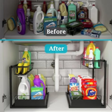 REALINN Under Sink Organizer - Adjustable & Multi-Use Storage