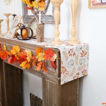 ARKENY Fall Pumpkin Orange Table Runner 13x72 Inches, Thanksgiving Holiday Indoor Outdoor Table Decoration for Home