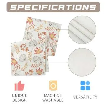 ARKENY Fall Pumpkin Orange Table Runner 13x72 Inches, Thanksgiving Holiday Indoor Outdoor Table Decoration for Home