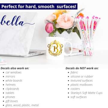 Vinyl Name Decal for Yeti Cup, Tumbler, Water Bottle, Laptop, car Window or Other Hard and Smooth Surface Your Choice of Color & Style | Decals by ADavis