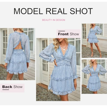 Stylish Summer Dress with Flared Sleeves and Ruffle Hem