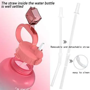 SANKUU Large 1 Gallon/128oz (When Full) Gallon Water Bottle Motivational with Time Marker & Straw, Leakproof Water Jug Ensure You Drink Daily Water Throughout The Fitness Day