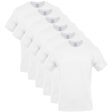 Gildan Crew T-Shirts 6-Pack Large White Comfort Fit