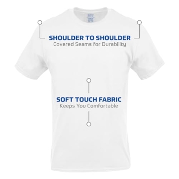 Gildan Crew T-Shirts 6-Pack Large White Comfort Fit