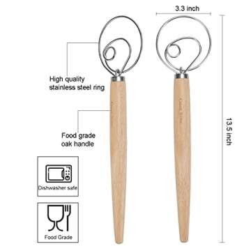 Dough Whisk Set - Premium Danish Whisks for Baking