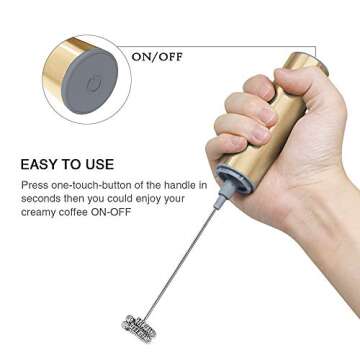 Daugee Handheld Milk Frother for Perfect Foamed Drinks