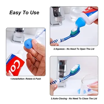 6 Pack Silicone Toothpaste Cap, Tnvee Reusable Squeezer Dispenser