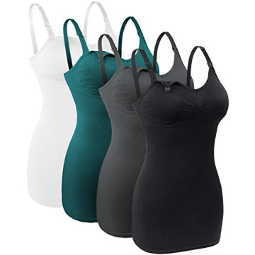 Lataly Seamless Nursing Tank Tops for Breastfeeding Padded Sleep Maternity Cami Bras