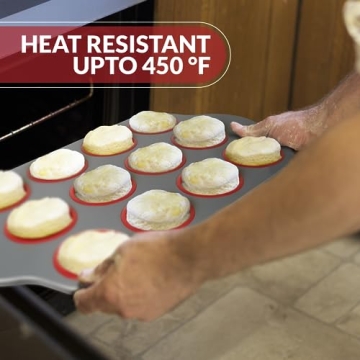 Premium Non-Stick Silicone Muffin Pan with Steel Frame