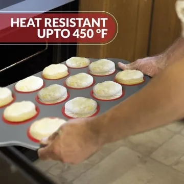 Premium Non-Stick Silicone Muffin Pan with Steel Frame