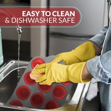 Premium Non-Stick Silicone Muffin Pan with Steel Frame