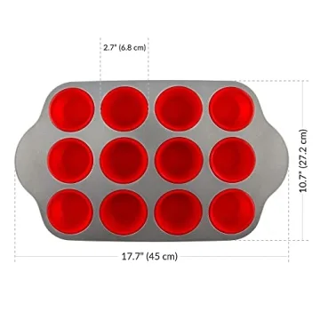 Premium Non-Stick Silicone Muffin Pan with Steel Frame