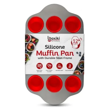 Premium Non-Stick Silicone Muffin Pan with Steel Frame