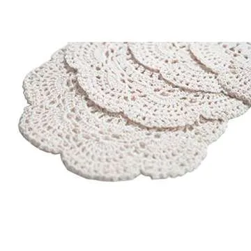 Phantomon Handmade Crocheted Cotton Coasters for Home
