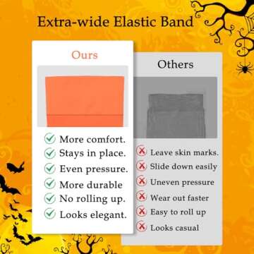 UXQEJO Women's Thigh High Orange Stockings for Halloween