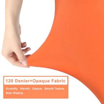 UXQEJO Women's Thigh High Orange Stockings for Halloween