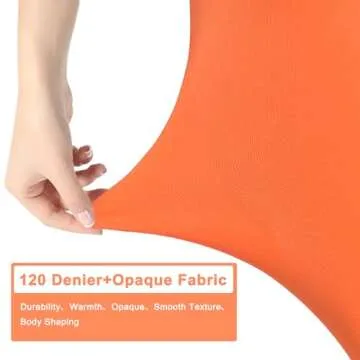 UXQEJO Women's Thigh High Orange Stockings for Halloween