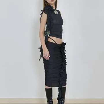 Stylish Y2K Tassel Ruffle Tank Top for Summer