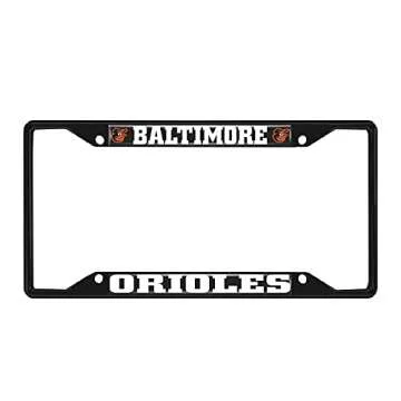 Fan Mats 31298: Baltimore Orioles Metal License Plate Frame Black Finish