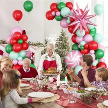 FEYG Christmas Balloon Arch 107 PCS Festive Balloon Kit