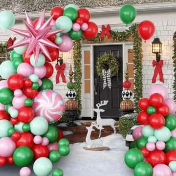 FEYG Christmas Balloon Arch 107 PCS Festive Balloon Kit