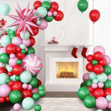 FEYG Christmas Balloon Arch 107 PCS Festive Balloon Kit