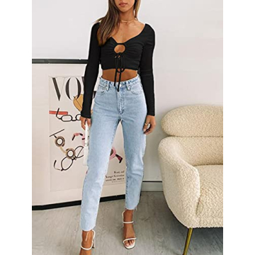 Stylish V Neck Crop Top for Women - SOFIA'S CHOICE