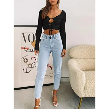 Stylish V Neck Crop Top for Women - SOFIA'S CHOICE