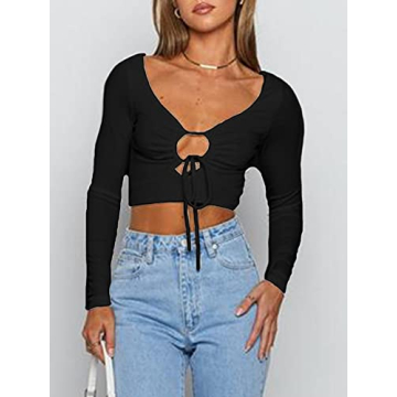 Stylish V Neck Crop Top for Women - SOFIA'S CHOICE