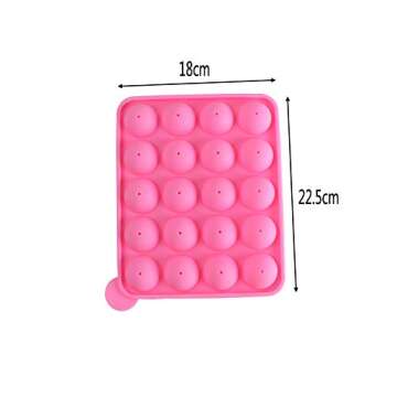 Z ZICOME 20 Cavity Silicone Pink Lolly Pop Party Cupcake Baking Mold Cake Pop Stick Mold Tray