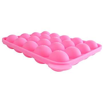 Z ZICOME 20 Cavity Silicone Pink Lolly Pop Party Cupcake Baking Mold Cake Pop Stick Mold Tray