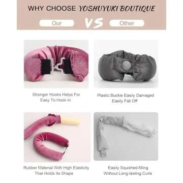 YOSHUYUKI Heatless Curls Overnight Rods No Heat Hair Curlers to Sleep Jumbo Foam Large Hair Rollers for Long Short Hair Heatless Curling Rod Set Styling Tools with Satin Wrap for Sleeping Sonic