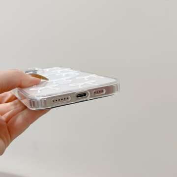 UEEBAI Magnetic for iPhone 16 Case, Bow Case Compatible with MagSafe, Wireless Slim Clear Ribbon Aesthetic Phone Case Anti-Yellowing Shockproof Protective Cover for Women Girl - White