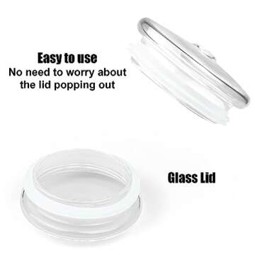 4Pack Glass Cups With Lids and Glass Straws, 20 OZ High Borosilicate Tumbler Glass Iced Coffee, Wide Mouth Smoothies, Bubble Tea, Juice, Milk, Cocktails Jars, Travel Mugs