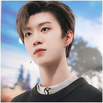 Pair Double Hoop Earrings for Women 925 Sterling Silver Small Huggie Dangle Slave Chain Drop Second Hole Helix Post Multiple Studs Lobe Piercing Cuff Cartilage Men Personalized Jewelry Goth Punk