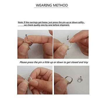 Pair Double Hoop Earrings for Women 925 Sterling Silver Small Huggie Dangle Slave Chain Drop Second Hole Helix Post Multiple Studs Lobe Piercing Cuff Cartilage Men Personalized Jewelry Goth Punk