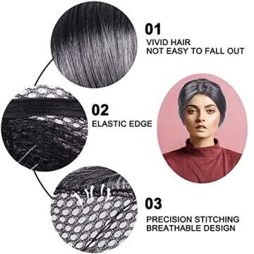 FAYBOX Old Lady Wig for Halloween - Complete Costume Set