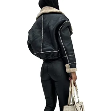 Stylish & Cozy Faux Shearling Moto Jacket for Women