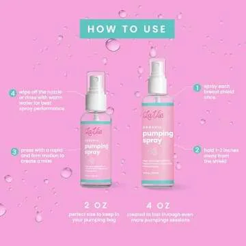 Organic Breast Pumping Spray, Pump Spray Breastfeeding, Breast Pumping Oil, Nipple Spray Pumping, Breast Pump Spray, Lubricant for Breast Shields and Flanges, Prevents Sore Nipples - 2 Oz