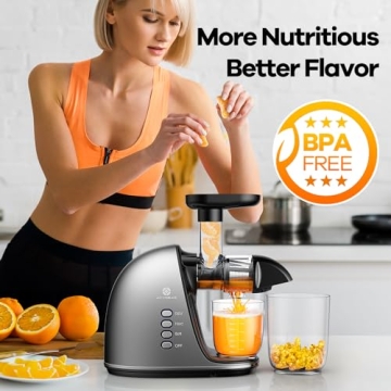 Cold Press Juicer: Easy Clean Slow Masticating Extractor