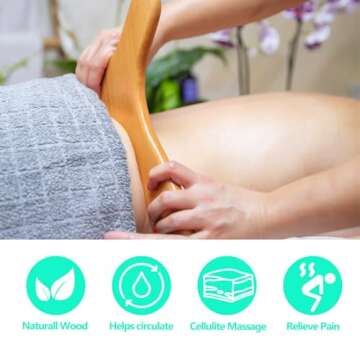 AICNLY 4 Pcs Wood Therapy Massage Tools for Body Shaping, Lymphatic Drainage Massager, Maderoterapia kit, Wooden Massage Roller, Anti-Cellulite Massager, Body Sculpting Tools Set