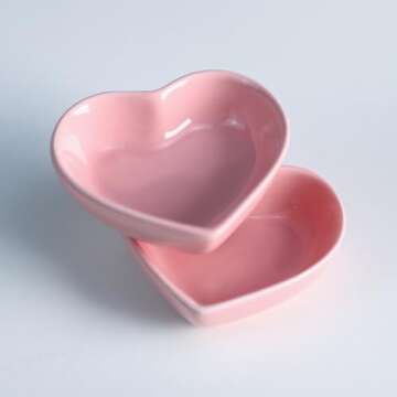 Heart-Shaped Multipurpose Ceramic Sauce Dish Seasoning Dishes Sushi Dipping Bowl Appetizer Plates Se...