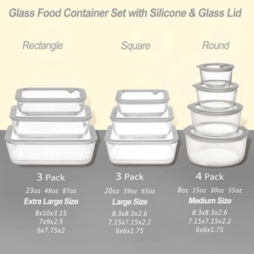 EcoEvo Glass Food Containers, Leak Proof & Microwave Safe