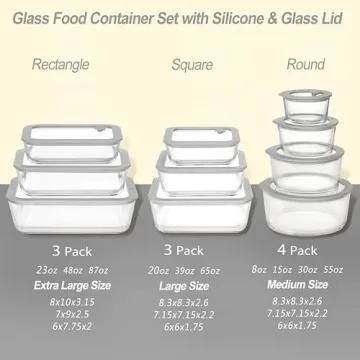 EcoEvo Glass Food Containers, Leak Proof & Microwave Safe