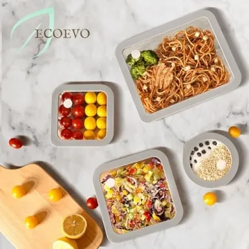 EcoEvo Glass Food Containers, Leak Proof & Microwave Safe