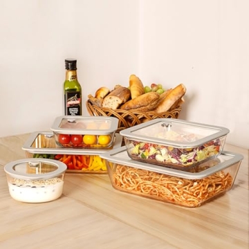 EcoEvo Glass Food Containers, Leak Proof & Microwave Safe