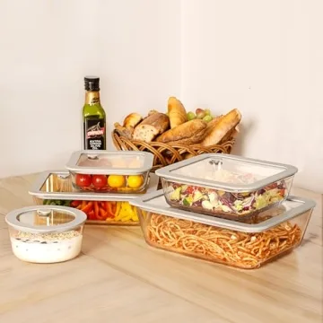 EcoEvo Glass Food Containers, Leak Proof & Microwave Safe